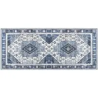 vidaXL - Tapijt - ORIZ - Donkerblauw - 80 - x - 200 - cm - 100% - Polyester