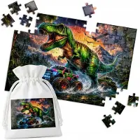 WORLD CASE Dino Jungle T-Rex Monster Truck puzzel - 96 stukjes