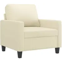 vidaXL - Fauteuil - 60 - cm - kunstleer - crèmekleurig