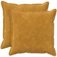 vidaXL Kussensloop 2 st HOUTEN Geel 65 x 65 cm Microfiber Fleece