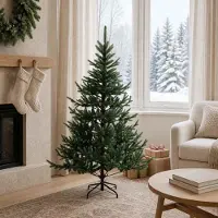 vidaXL - Kunstmatige - Hinged - Kerstboom - 120 - cm - PVC - en - Metalen - Groen