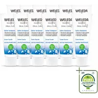 Weleda 12 x - Tandpasta Saline - 75ml - Grootverpakking - Vaatwasstrips - Tandpasta - Zeezout - Mondgezondheid - Tandplak - Tandsteen