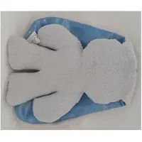 Harlekijn Snuggle Bunny grijs met blauwe oren. 26