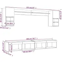 vidaXL 6-delige Tv-wandmeubelset met LED bewerkt hout sonoma eiken