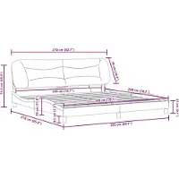 vidaXL Bedframe met LED-verlichting, grijs, 200x200 cm, kunstleer