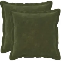 vidaXL Kussen met kussen HOUTEN 2 st Groen Microfiber Fleece