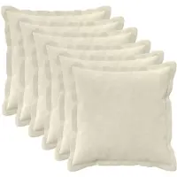 vidaXL Kussen met kussen HOUTEN 6 st Crèmekleurig Microfiber Fleece