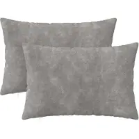 vidaXL Kussen met kussen HEERLEN 2 st Lichtgrijs Microfiber Fleece
