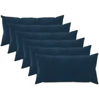 vidaXL Kussen met kussen HEERLEN 6 st Blauw Microfiber Fleece