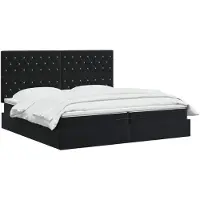 vidaXL Ottomanbed met matras en LED-verlichting, zwart, 200 x 200 cm, fluweel