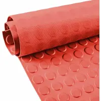 ANRO Rubberen Mat Noppen Rood 100x60cm – TPE Geurarm 3 mm Antislip Werkplaatsvloer Garagemat