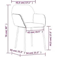 vidaXL Eetkamerstoelen 2 st stof en kunstleer zwart