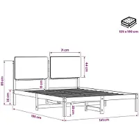 vidaXL Bedframe met gestoffeerd hoofdbord Donkerbruin en zwart