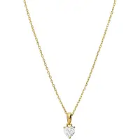 Lucardi Dames Zilveren goldplated ketting met hanger voor dames - Ketting - 925 Zilver - Goudkleurig - 45 cm