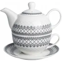 Livello Porseleinen Theeset: Theepot 400ml, Beker 250ml & Schotel