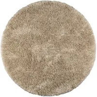 Dutchbone Vloerkleed Hairy Round Rug Beige