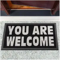ANRO You Are Welcome Glitter Deurmat Zwart 40x68 cm - Antislip