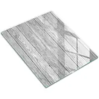 Wallfluent Glazen Snijplanken - Oude Houten Planken Snijplanken Glas - 30 cm x 40 cm - Grijs Snijplanken van Glas - Glazen Keukenplank - Decoratieve Glazen Snijplank - Antislip Hakplank van Glas