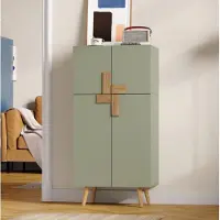STILVORA Keukenkast - Vier Deuren Met Verstelbare Planken - Praktische Opbergruimte Voor Keuken En Woonkamer - MDF - 60x35x120 Cm - Groen
