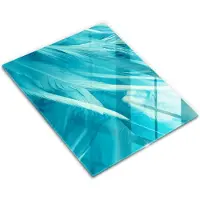 Wallfluent Glazen Snijplanken - Fijne Veren Snijplanken Glas - 30 cm x 40 cm - Blauw Snijplanken van Glas - Glazen Snijplank - Design Glazen Snijplank Keuken - Glazen Snijplank met Antislip
