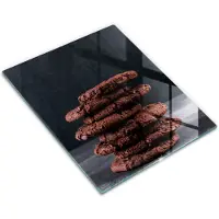Wallfluent Glazen Snijplanken - Chocoladekoekjes Snijplanken Glas - 30 cm x 40 cm - Grijs Snijplanken van Glas - Glazen Keukenplank - Hygiënische Snijplank van Glas - Antislip Keuken Snijplank Glas