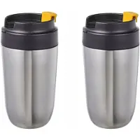 IKEA 2x ENVÄLDIG Thermobeker RVS Zwart 35 cl - Voor Warme en Koude Dranken