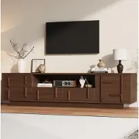 STILVORA Tv-Meubel - 4 Lades En 2 Open Vakken - Voor Televisies Tot 75 Inch - MDF - 180x40x45 Cm - Walnootkleur