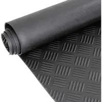ANRO Rubberen Mat Traanplaat Zwart 140x120cm – TPE Geurarm Antislip Werkplaatsvloer Garagemat