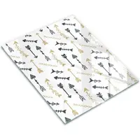 Wallfluent Glazen Snijplanken - Boho Pijlenpatroon Snijplanken Glas - 30 cm x 40 cm - Wit Snijplanken van Glas - Glazen Hakplank - Glazen Snijplank Voor Keuken - Antislip Glazen Serveerplank