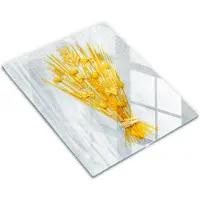 Wallfluent Glazen Snijplanken - Pasta Snijplanken Glas - 30 cm x 40 cm - Geel Snijplanken van Glas - Hittebestendige Glazen Snijplank - Hygiënische Snijplank van Glas - Glazen Snijplank met Antislip