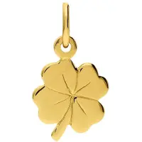 Lucardi Dames Zilveren goldplated hanger klavertje vier voor dames - Hanger - 925 Zilver - Goudkleurig