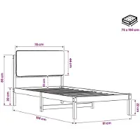 vidaXL Bedframe met gestoffeerd hoofdbord Naturel en donkergrijs