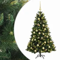 vidaXL Kunstkerstboom met kerstbal 120 cm 150 LED's Warmwit