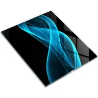 Wallfluent Glazen Snijplanken - Blauwe Abstractie Snijplanken Glas - 30 cm x 40 cm - Zwart Snijplanken van Glas - Glazen Hakplank - Snijplank van Glas met Print - Antislip Glazen Serveerplank