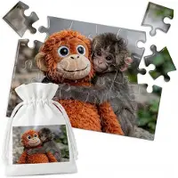 WORLD CASE Houten Puzzel Aap met 24 Stukjes - Leuk voor Kinderen