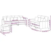 vidaXL 3-delige Loungeset met kussens fluweel roze