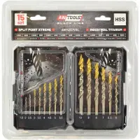 AWTOOLS Black Line - Boor voor Metaalset - HSS M2 - TiN Coating - 1.5-10mm