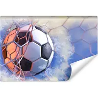 Karo-art 312cm X 219cm - Fotobehang - Voetbal, Doelpunt, 11 maten, premium print, inclusief behanglijm