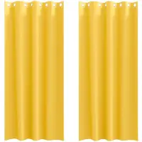 vidaXL - Blackout - Gordijnen - met - Ringen - 2 - st - Mosterdgeel - 260 - x - 140 - cm