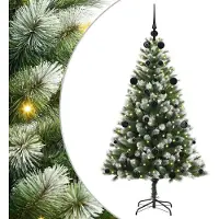 vidaXL - Kunstmatige - Scharnierende - Kerstboom - met - Gevlokte - Sneeuw - Warmwit