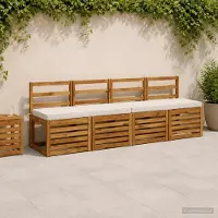 vidaXL 1-delig Bankkussen VUGHT 100% Polyester Wit 110 x 40 x 5 cm