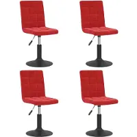 vidaXL Eetkamerstoelen draaibaar 4 st fluweel wijnrood