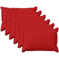 vidaXL Kussensloop 6 st HOUTEN Rood 30 x 50 cm Faux Linnen