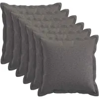 vidaXL Kussen met kussen HOUTEN 6 st Lichtgrijs Faux Linnen