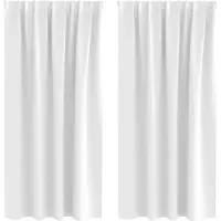 vidaXL Blackout Gordijnen met Ringen 2 st Helder wit 175 x 140 cm