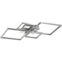 Briloner LED-plafondlamp Frame, dimbaar, chroom / zilver, Woon-/ Eetkamer, metaal, Modern, LED plafondlamp