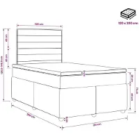 vidaXL Boxspringbed met matras met hoofdeinde Blauw 120 x 200 cm Stof