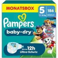 Pampers Baby-Dry Paw Patrol-editie Maat 5, 186 Luiers, 11kg-16kg