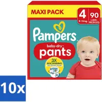 Pampers 10 x – Luierbroekjes – Baby Dry Pants Maat 4 – 90 Luiers - Voordeelverpakking - 10 stuks
