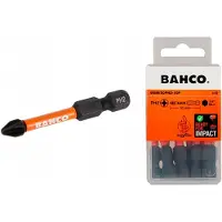 Bahco 1/4 inch torsiebits voor kruiskopschroeven (Phillips) PH2, 50 mm - 10 stuks per blisterverpakking